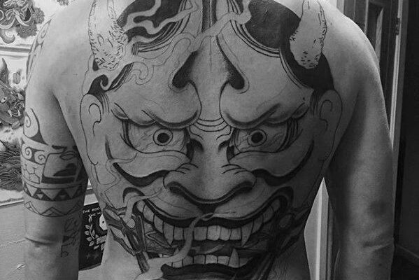 Japanese demon back tattoo